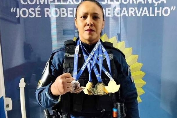 GCM Sandra, de Cabreúva, campeã geral da categoria feminina na XII Olimpíada das Guardas Municipais do Estado de São Paulo