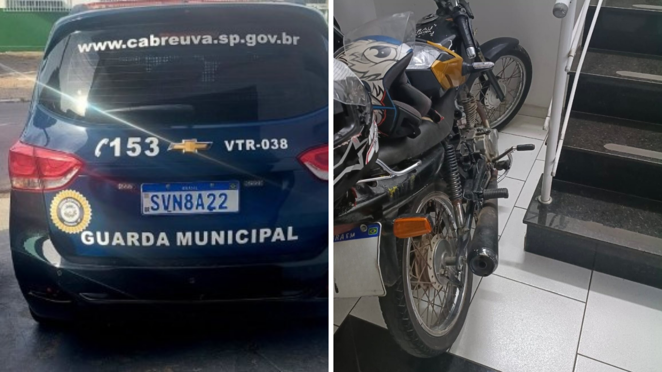 Guarda Municipal de Cabreúva flagra homem pilotando moto roubada no Centro