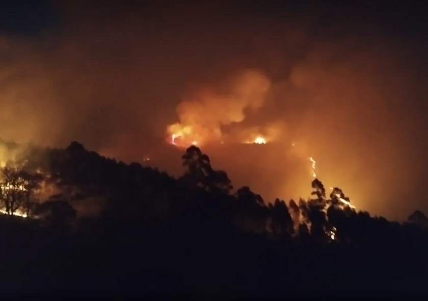 Fogo atinge área de preservação ambiental pelo segundo dia em Bom Jesus dos Perdões
