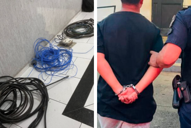 Homem é flagrado furtando cabos de energia em prédio desativado em Cabreúva